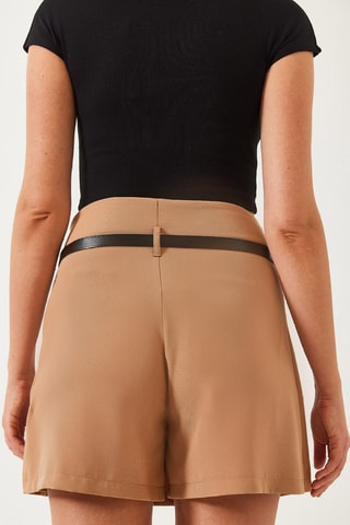 Veste et jupe-short taille haute - Marron clair