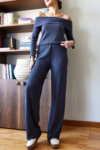 Top et pantalon regular taille haute - Indigo