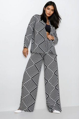 Chemise et pantalon regular taille haute - Noir et blanc