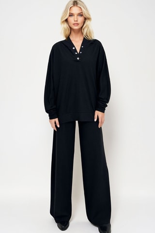 Sweat à capuche et pantalon regular - Noir