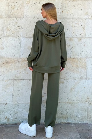 Sweat à capuche et pantalon regular - Kaki