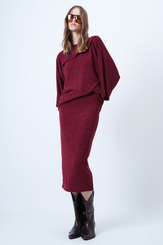 Pull et jupe fourreau - Bordeaux