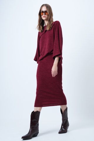 Pull et jupe fourreau - Bordeaux