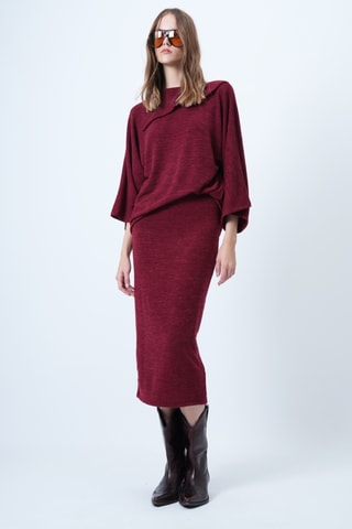 Pull et jupe fourreau - Bordeaux