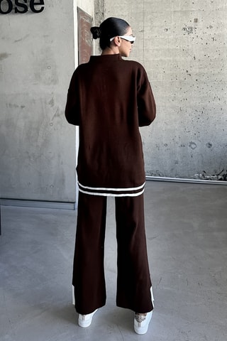 Pull et pantalon regular - Marron et blanc