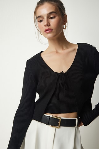 Crop top et gilet - Noir