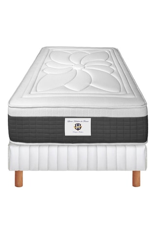 Ensemble matelas ressorts ensachés et mousse à mémoire de forme et sommier Fontainebleau