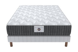 Ensemble matelas à mémoire de forme et sommier Chateaubriant - Epaisseur 28 cm - Mi-ferme