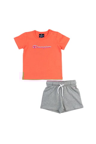 T-shirt et short - Corail et gris chiné