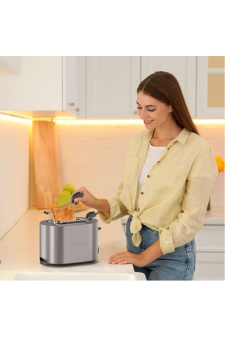 Torradeira em aço inoxidável - 900 W - 2 aberturas