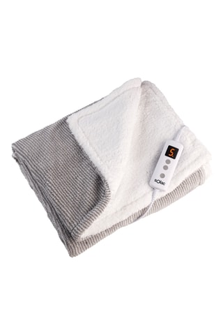 Cobertor polar elétrico reversível - 150 x 90 cm - Cinzento-escuro e branco