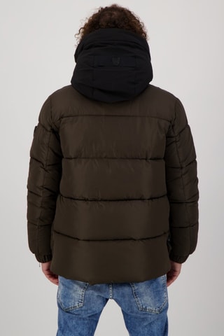 Doudoune matelassée à capuche Arc - Kaki et noir