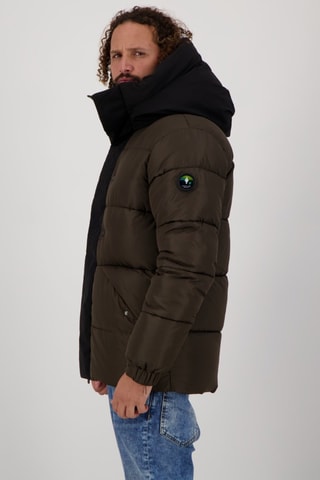 Doudoune matelassée à capuche Arc - Kaki et noir