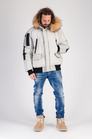 Doudoune à capuche Galactic - Gris