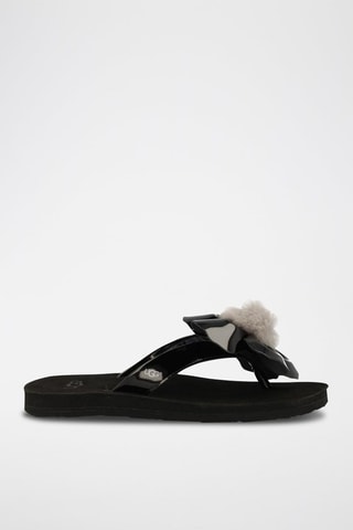 Infradito in pelle Poppy - Nero