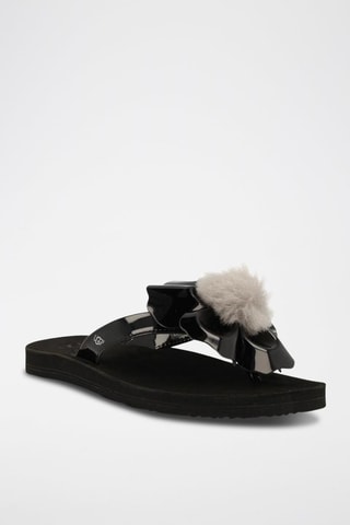 Infradito in pelle Poppy - Nero