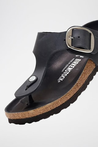 Infradito in pelle Gizeh Big Buckle - Nero