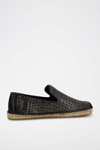 Espadrillas in pelle Sandrine Metallic - Nero