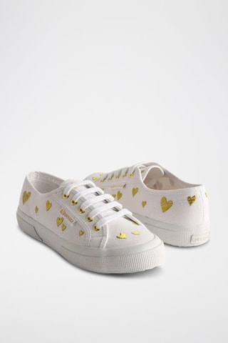 Sneakers 2750-Hearts Embroidery - Bianco