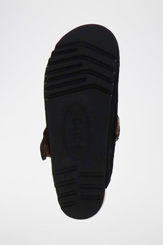 Pantofole imbottite in pelle scamosciata Fae - Nero