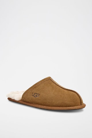 Pantofole in pelle scamosciata - Marrone