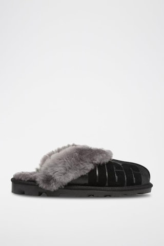 Pantofole in pelle scamosciata Coquette - Nero