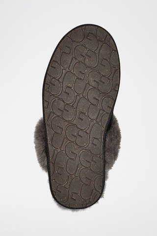 Pantofole in pelle scamosciata - Nero e grigio