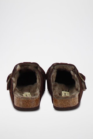 Pantofole imbottite in pelle scamosciata Fae - Marrone