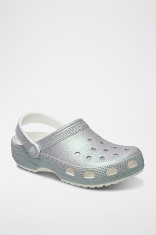 Sabot Classic Iridescent Glitter - Bianco e grigio chiaro