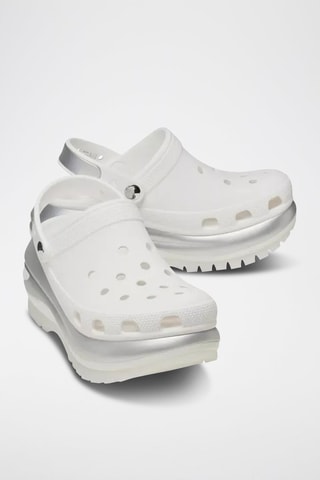 Sabot platform Mega Crush Metallic - Bianco e argentato