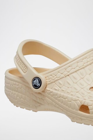 Sabot Classic Crocskin Clog - Ecrù