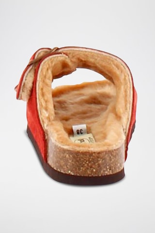 Ciabatte imbottite in pelle scamosciata Josephine - Rosso