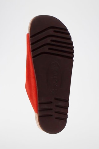 Ciabatte imbottite in pelle scamosciata Josephine - Rosso