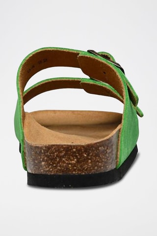 Ciabatte in pelle scamosciata Josephine - Verde