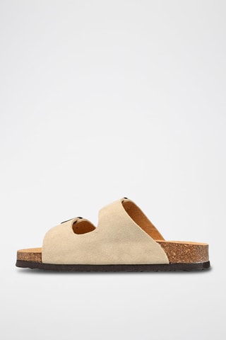 Ciabatte in pelle scamosciata Alex - Beige