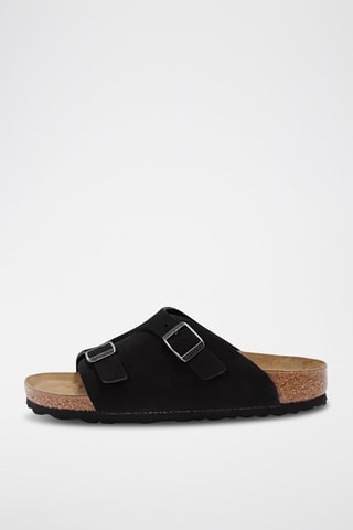 Ciabatte in pelle scamosciata Zurich - Nero