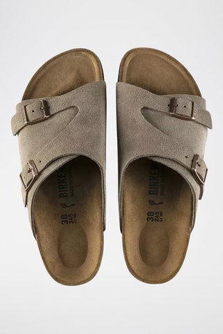 Ciabatte in pelle scamosciata Zurich - Taupe