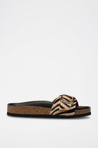 Nubuck Muiltjes Kathleen Zwart en Beige