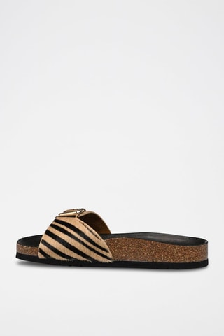 Nubuck Muiltjes Kathleen Zwart en Beige