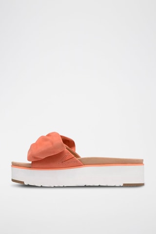 Ciabatte in pelle scamosciata Joan - Arancione e bianco