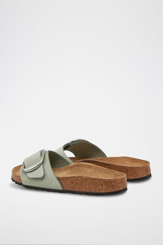 Ciabatte in pelle scamosciata Madrid Big Buckle - Verde acqua