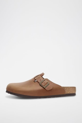 Ciabatte in pelle scamosciata Boston - Cammello