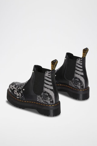 Stivaletti Beatles in pelle 2976 Quad Platforme - Nero e grigio