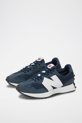 Sneakers in pelle scamosciata MS327 - Blu e bianco