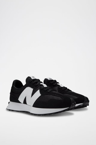 Sneakers in pelle scamosciata MS327 - Nero e bianco