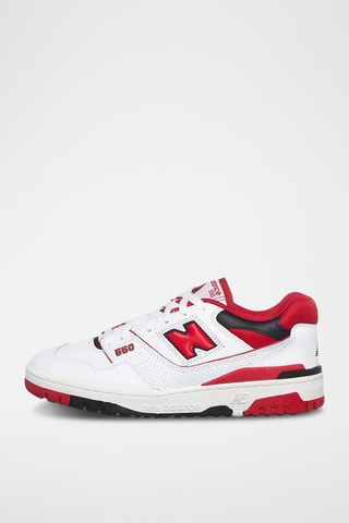 Sneakers in pelle 550 - Bianco e rosso