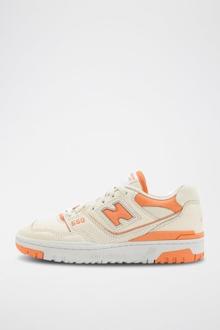 Sneakers in pelle 550 - Bianco e arancione
