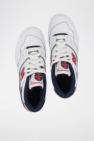 Sneakers in pelle 550 - Bianco e rosso