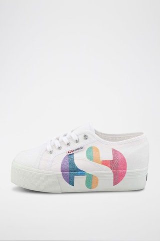 Sneakers con zeppa 2790-COTW PRINTED LOGO GLITT - Bianco