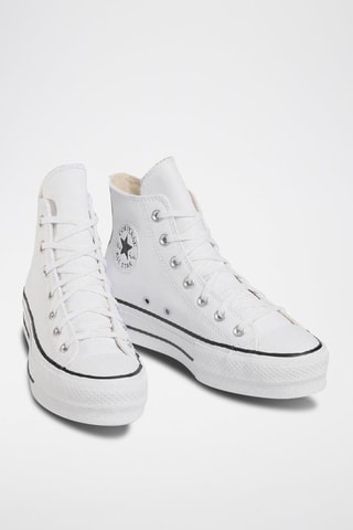 Sneakers alte platform in pelle Lift Clean Hi - Bianco